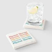 Physikalische Therapie PT Retro PT Grad Geschenke Steinuntersetzer (Seitenansicht)