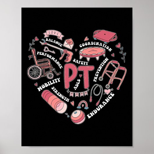 Physikalische Therapie Pt Valentine Herzform Physi Poster (Vorne)