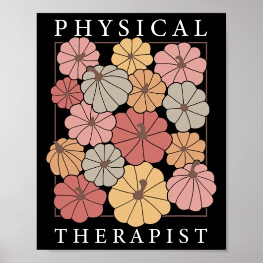 Physikalische Therapie Pumpkin Fall Pt Therapist T Poster (Vorne)