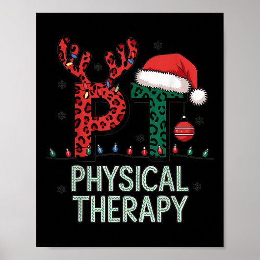 Physikalische Therapie Weihnachts-Weihnachtsmannmü Poster (Vorne)