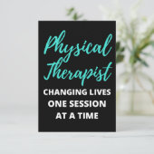 Physikalischer Therapeut, der das Leben einer Sitz Dankeskarte (Stehend Vorderseite)