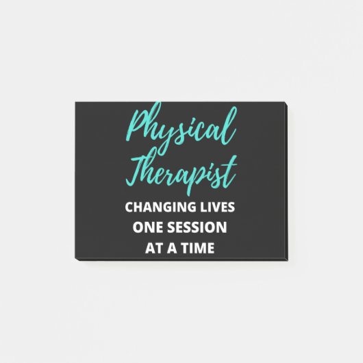 Physikalischer Therapeut, der das Leben einer Sitz Post-it Klebezettel (Vorderseite)