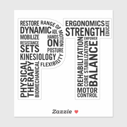 Physikalischer Therapeut PT Physikalische Therapie Aufkleber (Blatt)