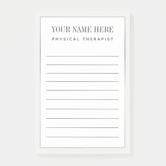 Physikalischer Therapeut Silber-Grenz-Nachhinweise Post-it Klebezettel (Vorderseite)