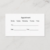 Physikalischer Therapeut Terminkarte (Rückseite)