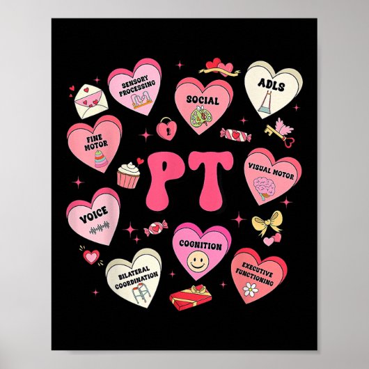 Physikalischer Therapeut Valentinstag Herz Poster (Vorne)