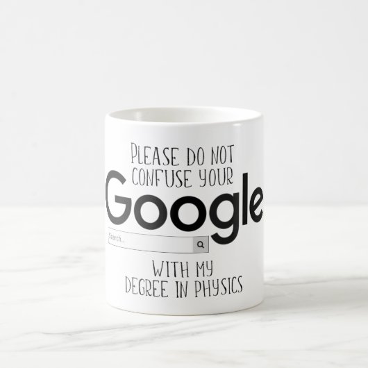 Physikalisches Niveau besser als Google Search Tas Kaffeetasse (Mittel)