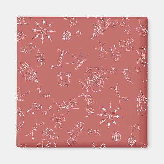 Physikdiagramm duskyrosa magnet (Vorne)