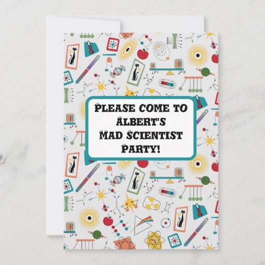 Physikkataster des modernen Atomzeitalters Mitte d Einladung (Vorderseite)