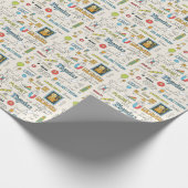 Physikkonzepte, handgezeichnet Vintager Stil. Geschenkpapier (Ecke)