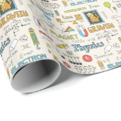 Physikkonzepte, handgezeichnet Vintager Stil. Geschenkpapier (Rolleneckpunkt)