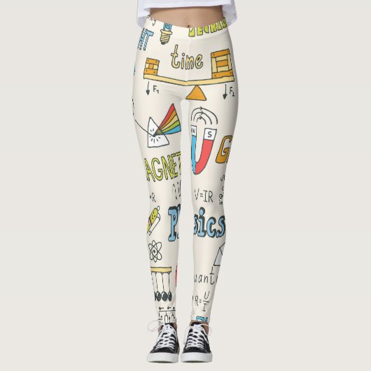 Physikkonzepte, handgezeichnet Vintager Stil. Leggings (Vorderseite)