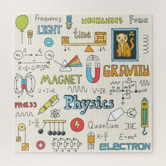 Physikkonzepte, handgezeichnet Vintager Stil. Puzzle (Vertikal)