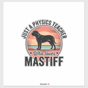 Physiklehrer liebt Mastiff Vintage Hundeshirt_1 Aufkleber