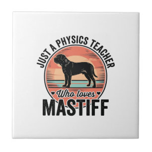Physiklehrer liebt Mastiff Vintage Hundeshirt_1 Fliese