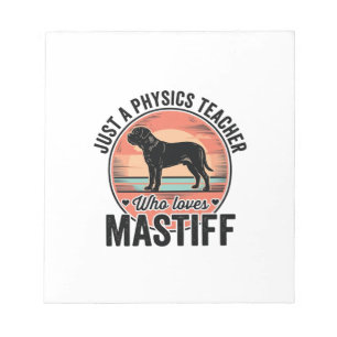 Physiklehrer liebt Mastiff Vintage Hundeshirt_1 Notizblock