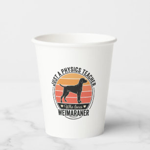 Physiklehrer liebt Weimaraner Vintage-Hundedesign Pappbecher