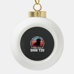 Physiklehrer Shih Tzu Hundeliebhaber Keramik Kugel-Ornament