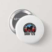 Physiklehrer Shih Tzu Vintage Hundeshirt Design_ Button (Vorne & Hinten)