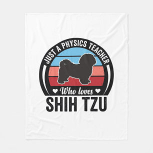 Physiklehrer Shih Tzu Vintage Hundeshirt Design_ Fleecedecke