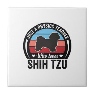 Physiklehrer Shih Tzu Vintage Hundeshirt Design_ Fliese