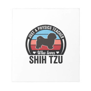 Physiklehrer Shih Tzu Vintage Hundeshirt Design_ Notizblock