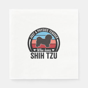 Physiklehrer Shih Tzu Vintage Hundeshirt Design_ Serviette