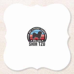 Physiklehrer Shih Tzu Vintage Hundeshirt Design_ Untersetzer