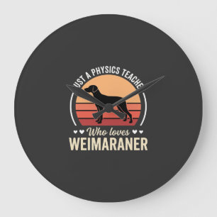 Physiklehrer Weimaraner-Hundefreund Große Wanduhr