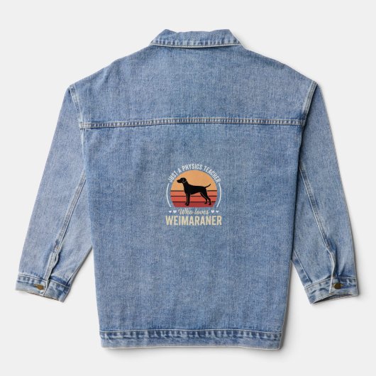 Physiklehrer Weimaraner-Hundefreund Jeansjacke (Rückseite)