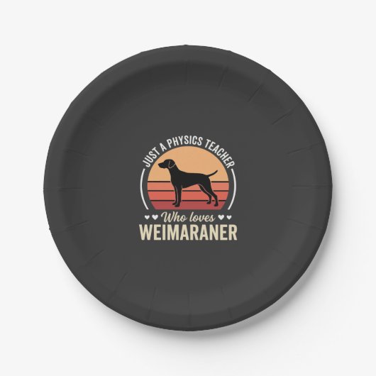Physiklehrer Weimaraner-Hundefreund Pappteller (Vorderseite)