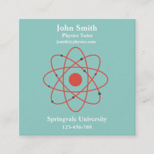 Physiklehrerphysik-Wissenschaftstutor Quadratische Visitenkarte
