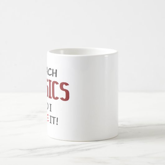 Physikunterricht und Liebe Kaffeetasse (Mittel)