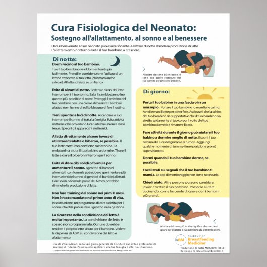 Physiologisches Säugling Care Poster (italienisch) (Vorne)