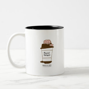 Physiotherapeut, angetrieben von Kaffee Zweifarbige Tasse
