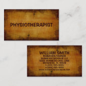 Physiotherapeut - Antike Visitenkarte (Vorne/Hinten)