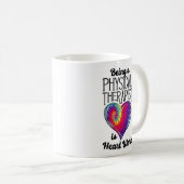 Physiotherapeut Assistant Gefärbte Krawatte Herz Kaffeetasse (VorderseiteRechts)