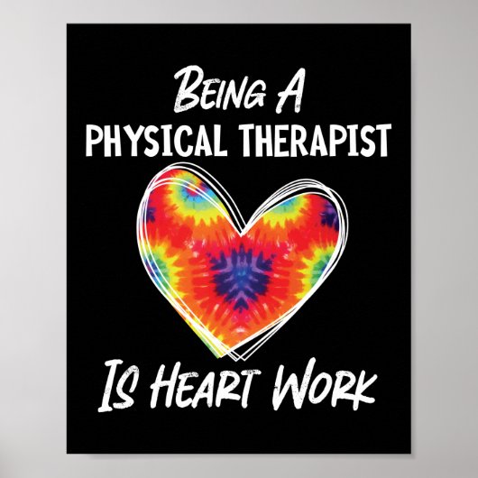 Physiotherapeut Assistant Gefärbte Krawatte Herz Poster (Vorne)