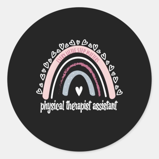 Physiotherapeut Assistant Rainbow Pta Physical Runder Aufkleber (Vorderseite)