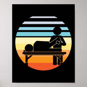 Physiotherapeut Assistenz Retro Vintage Poster