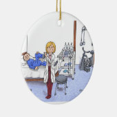 Physiotherapeut, Blonde - Personalisierter Cartoon Keramik Ornament (Rechts)