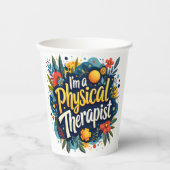 Physiotherapeut Blumenzitat Kunst Pappbecher (Vorderseite)