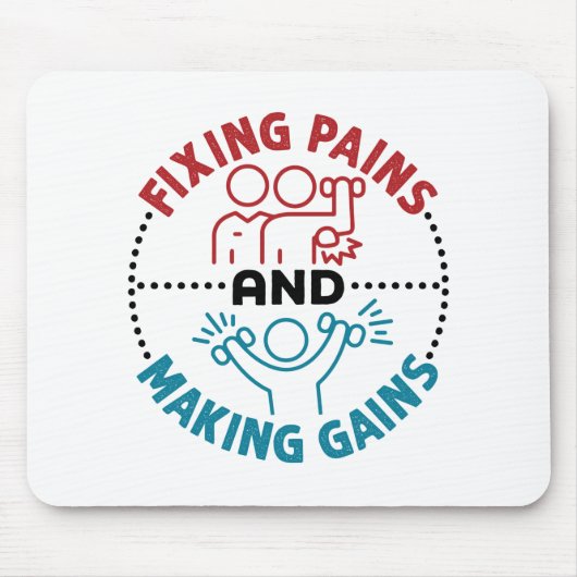 Physiotherapeut, der Schmerzen behebt und Schmerze Mousepad (Vorne)