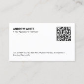 Physiotherapeut für Chiropraktor Custom QR Visitenkarte (Rückseite)