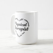 Physiotherapeut Herz-Wort Cloud Kaffeetasse (Vorderseite Links)