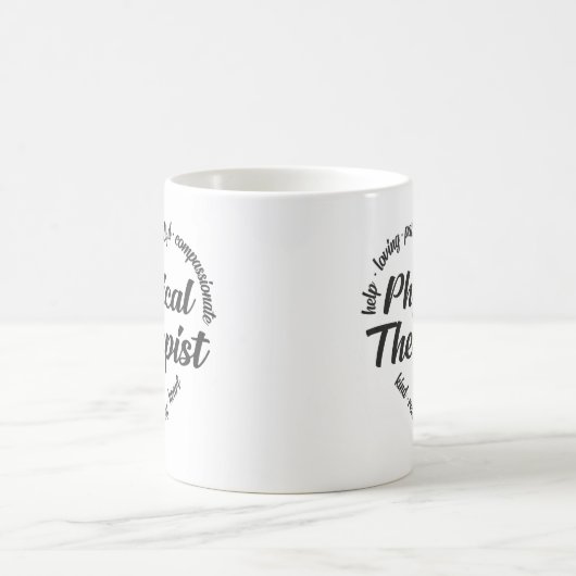 Physiotherapeut Herz-Wort Cloud Kaffeetasse (Mittel)