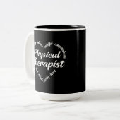 Physiotherapeut Herz-Wort Cloud Zweifarbige Tasse (Vorderseite Links)