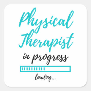 Physiotherapeut in Progress 2 Quadratischer Aufkleber