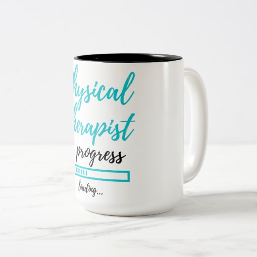 Physiotherapeut in Progress 2 Zweifarbige Tasse (VorderseiteRechts)