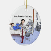 Physiotherapeut, lange schwarze Haare Keramik Ornament (Rechts)